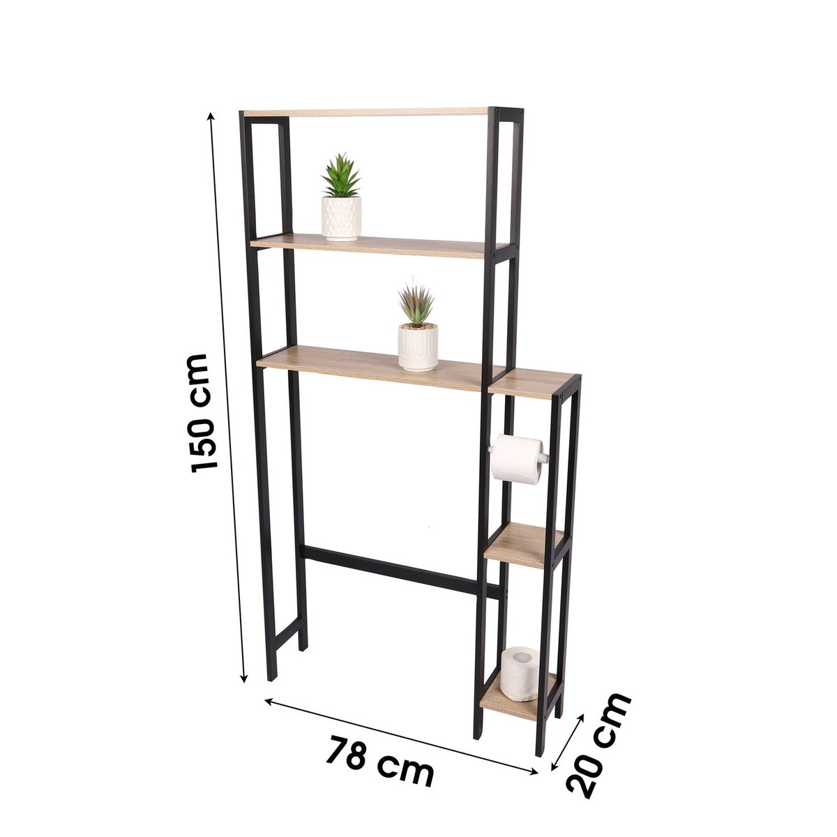Etagère WC 5 niveaux avec dérouleur papier COLORADO beige, TOILINUX
