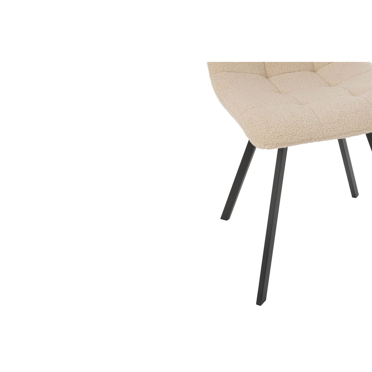Chaises en métal noir et tissu bouclette (lot de 2) - OLIVIA crème, HELLIN, DEPUIS 1862