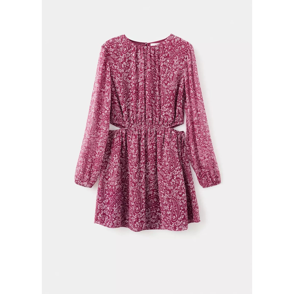 Robe cachemire cut-out grenat, MANGO TEEN