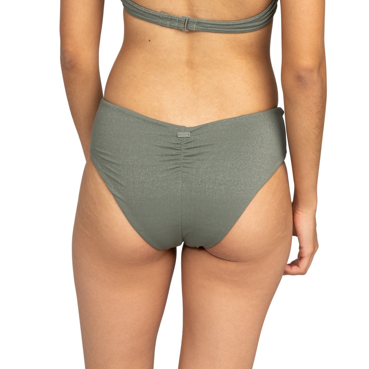 Bas de maillot de bain culotte bikini couvrance medium SHINY WAVE. vert agave green, ROXY