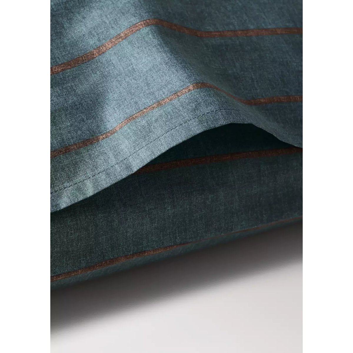 Lot de 2 taies d’oreiller 100 % coton à rayures 60x60 cm bleu pétrole, MANGO HOME
