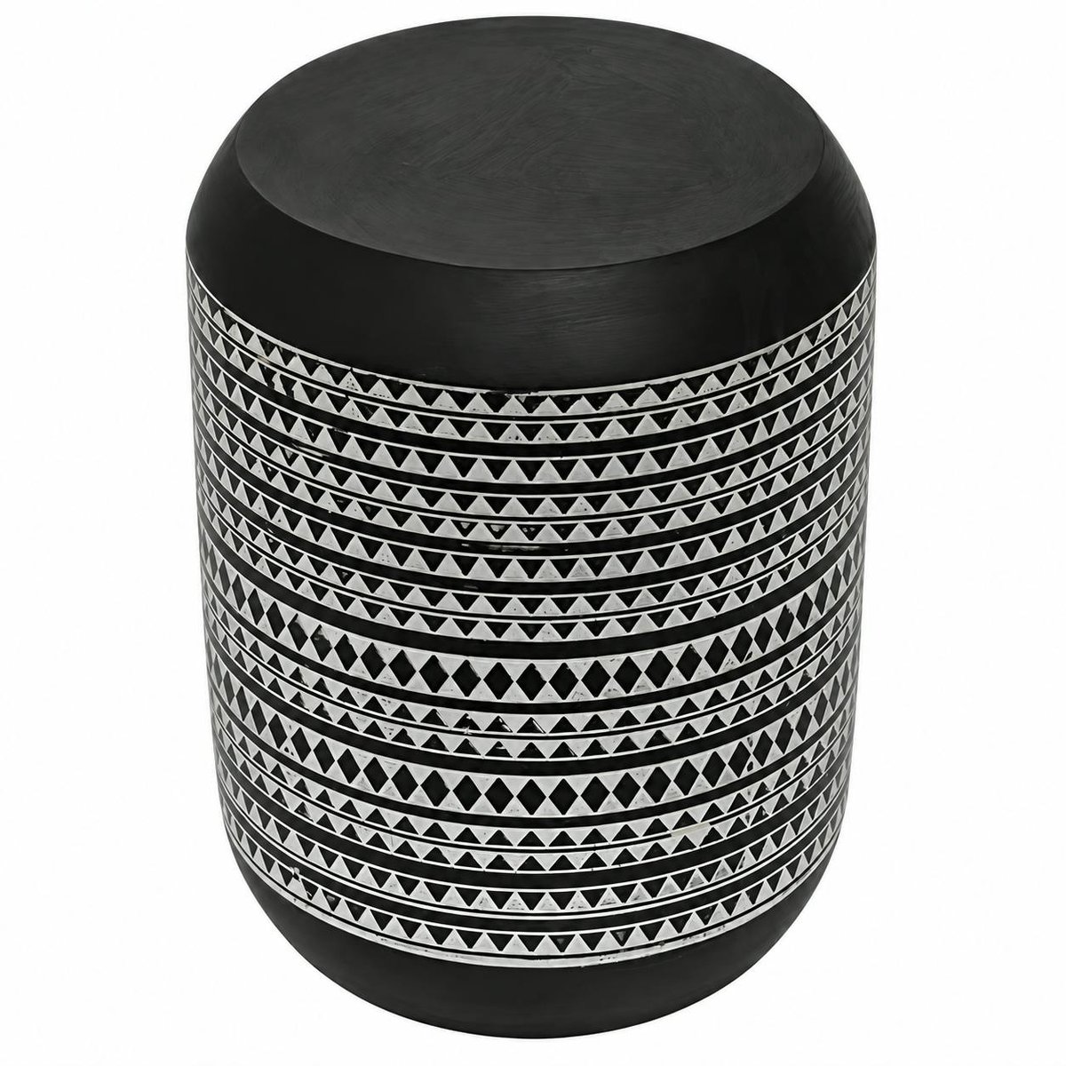 Table d'appoint noire à motifs ethniques MALMOE noir, PIER IMPORT