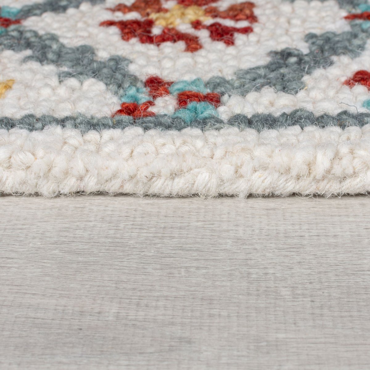 Tapis en laine IRIS Bleu et Rouge multicolore, FLAIR RUGS
