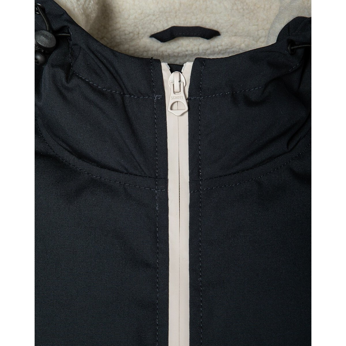 Coupe-vent long BLUSTER doublé sherpa bleu marine, SCHOTT