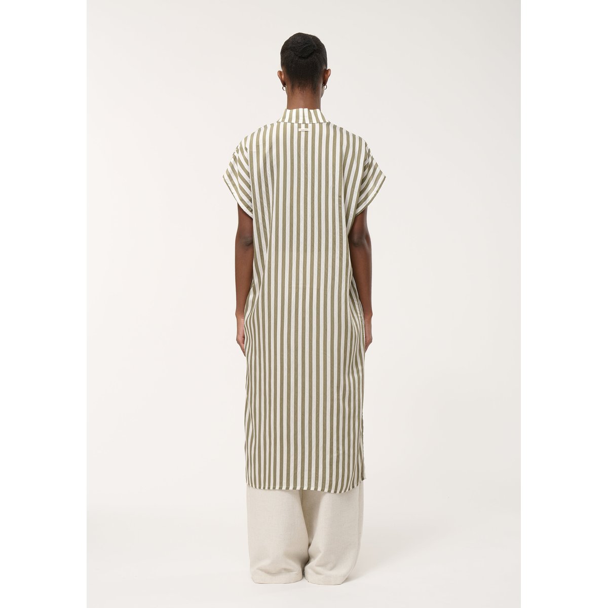 Robe droite rayée army/off white, HUMILITY