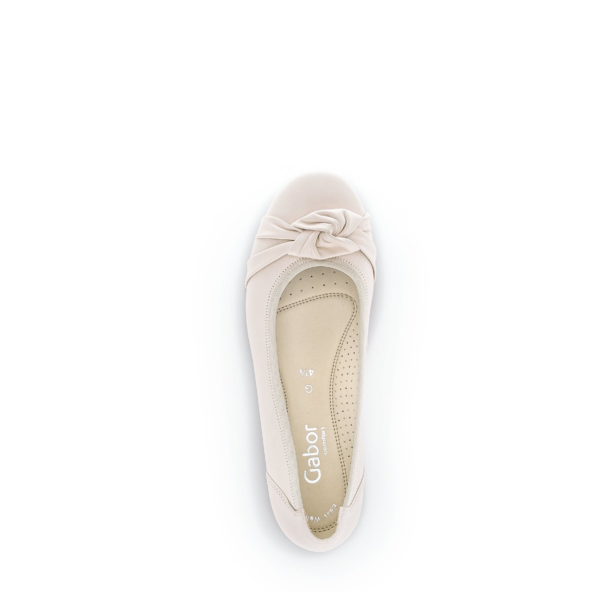 Ballerines en cuir lisse à talon décroché ivoire, GABOR