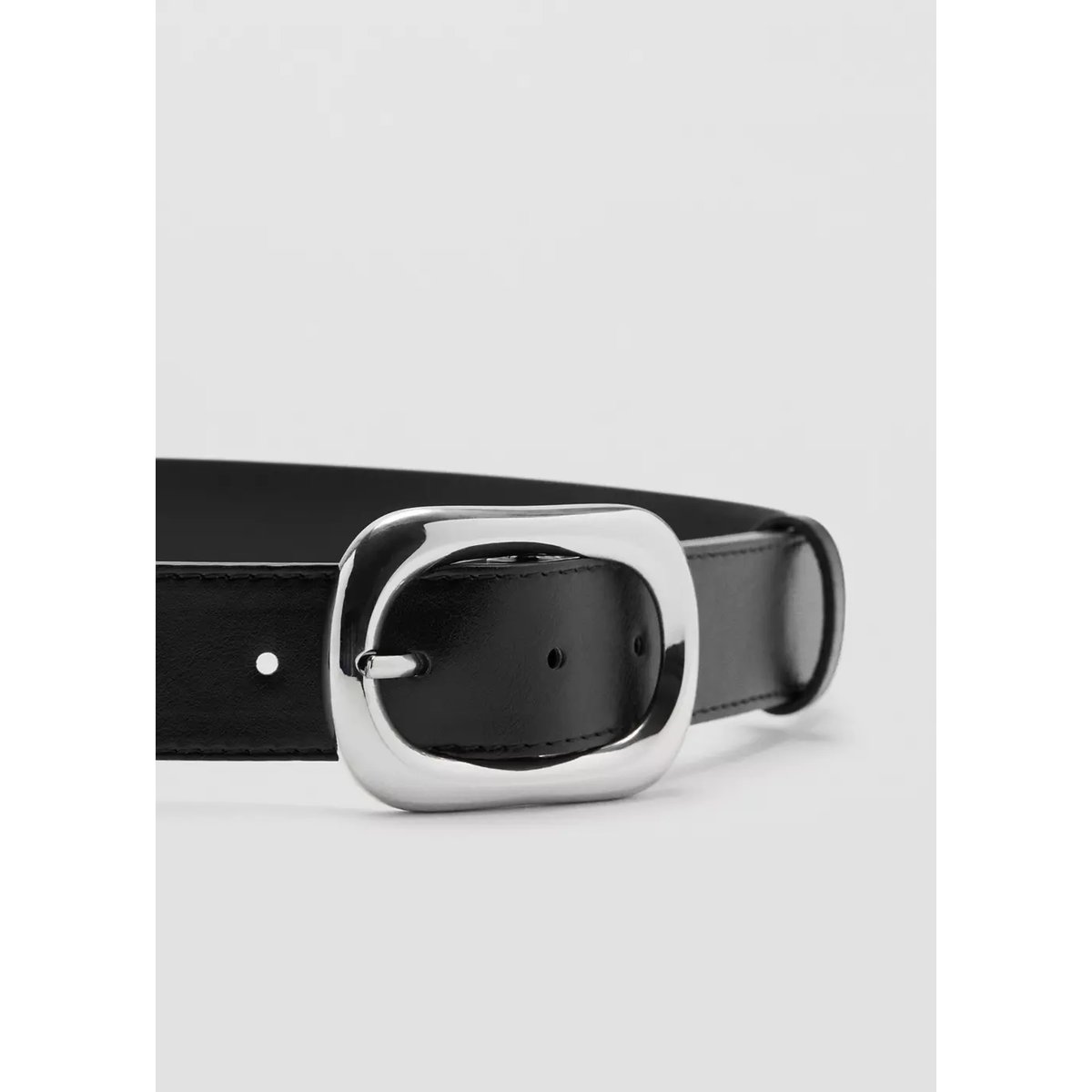 Ceinture boucle ovale noir, MANGO