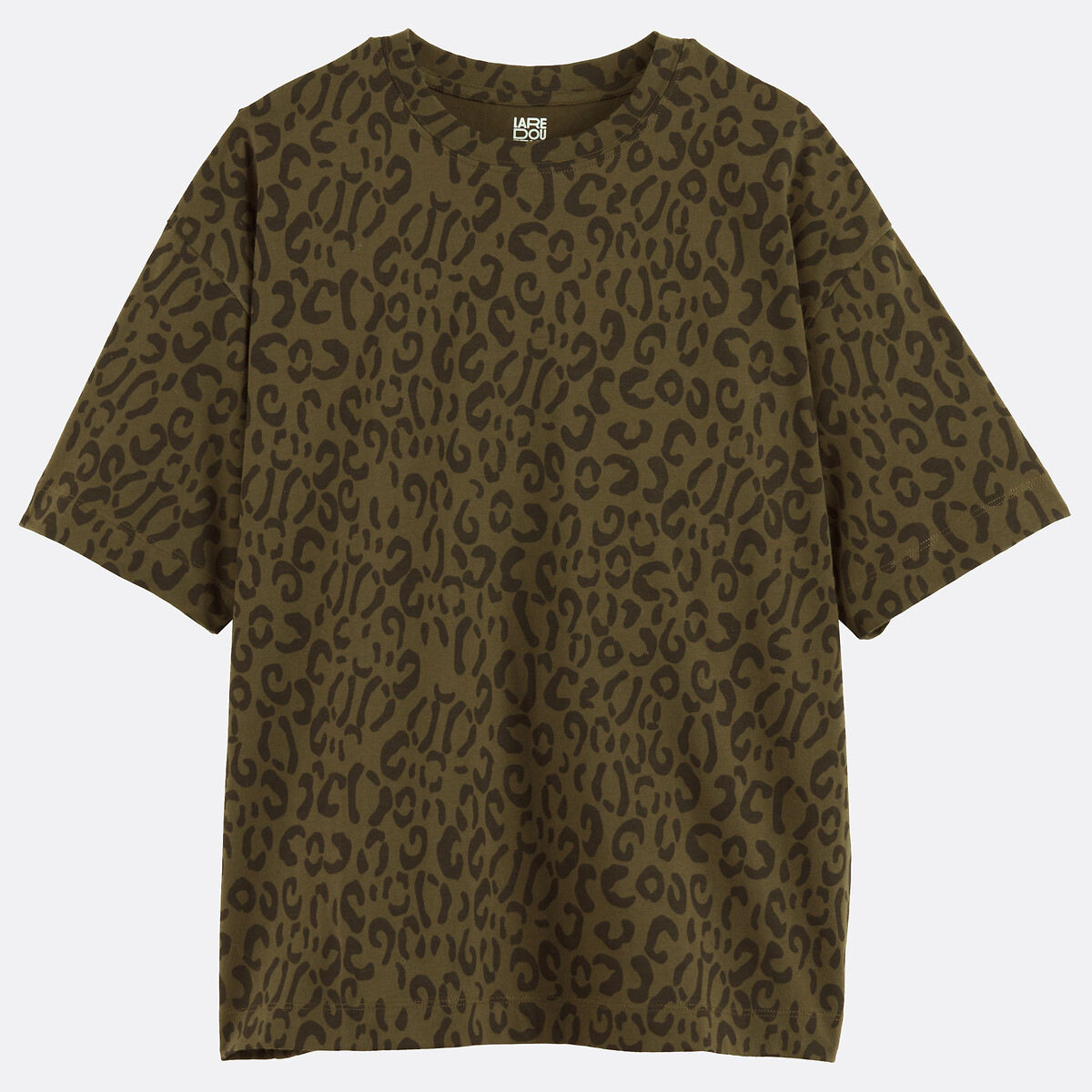 Leopard Print Crew Neck Short Sleeve T-Shirt leopard print/khaki, LA REDOUTE COLLECTIONS