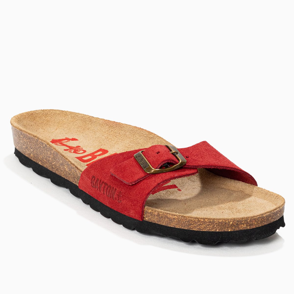 Sandales en cuir suédé ZEPHYR rouge, BAYTON
