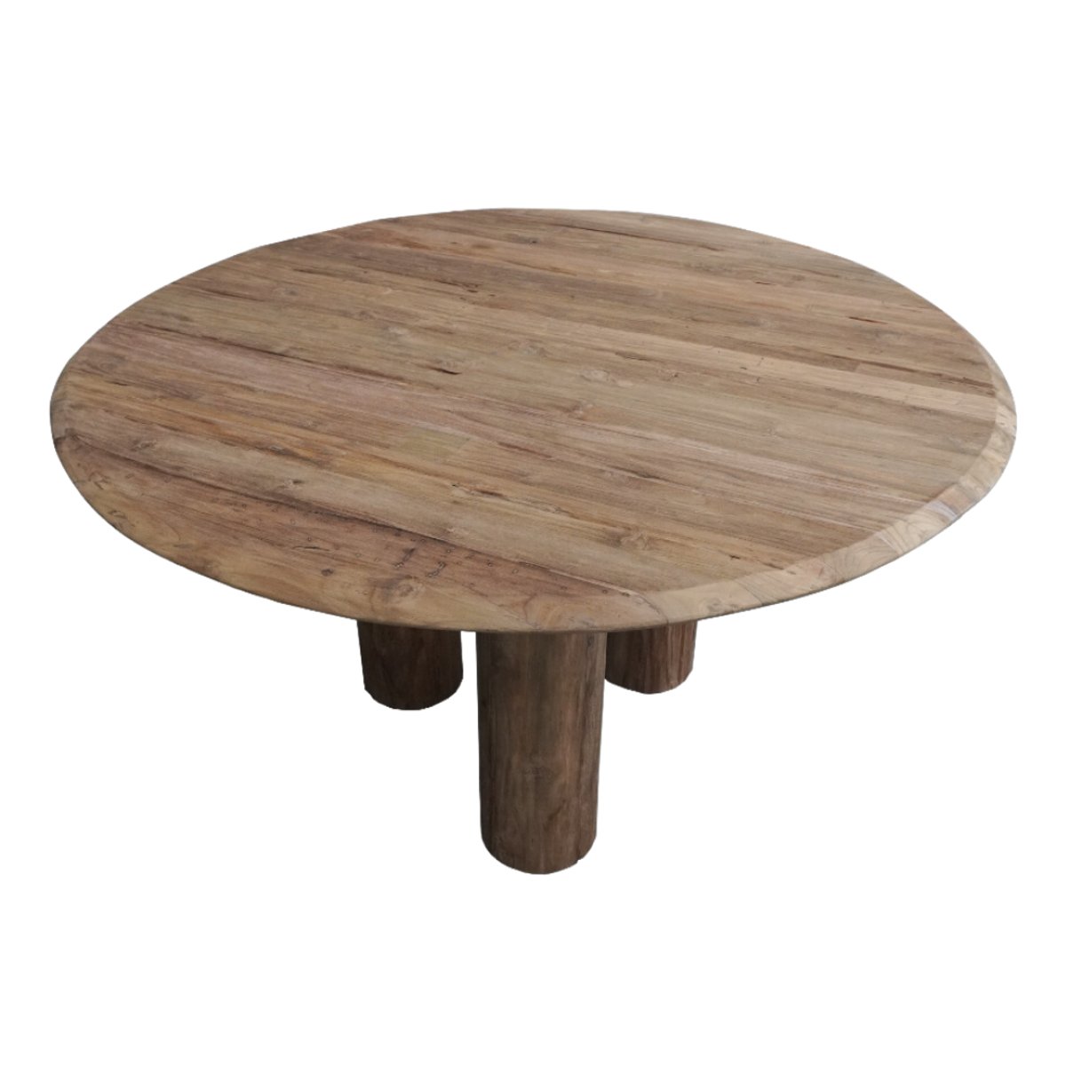 Table à manger ronde en bois de teck recyclé RONNY naturel, HYDILE