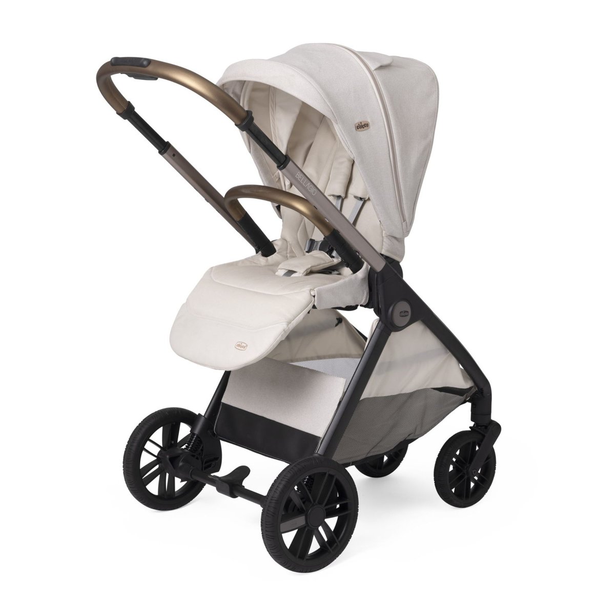 Poussette trio Bellagio 2 + siège auto First Seat Recline i-Size blanc, CHICCO