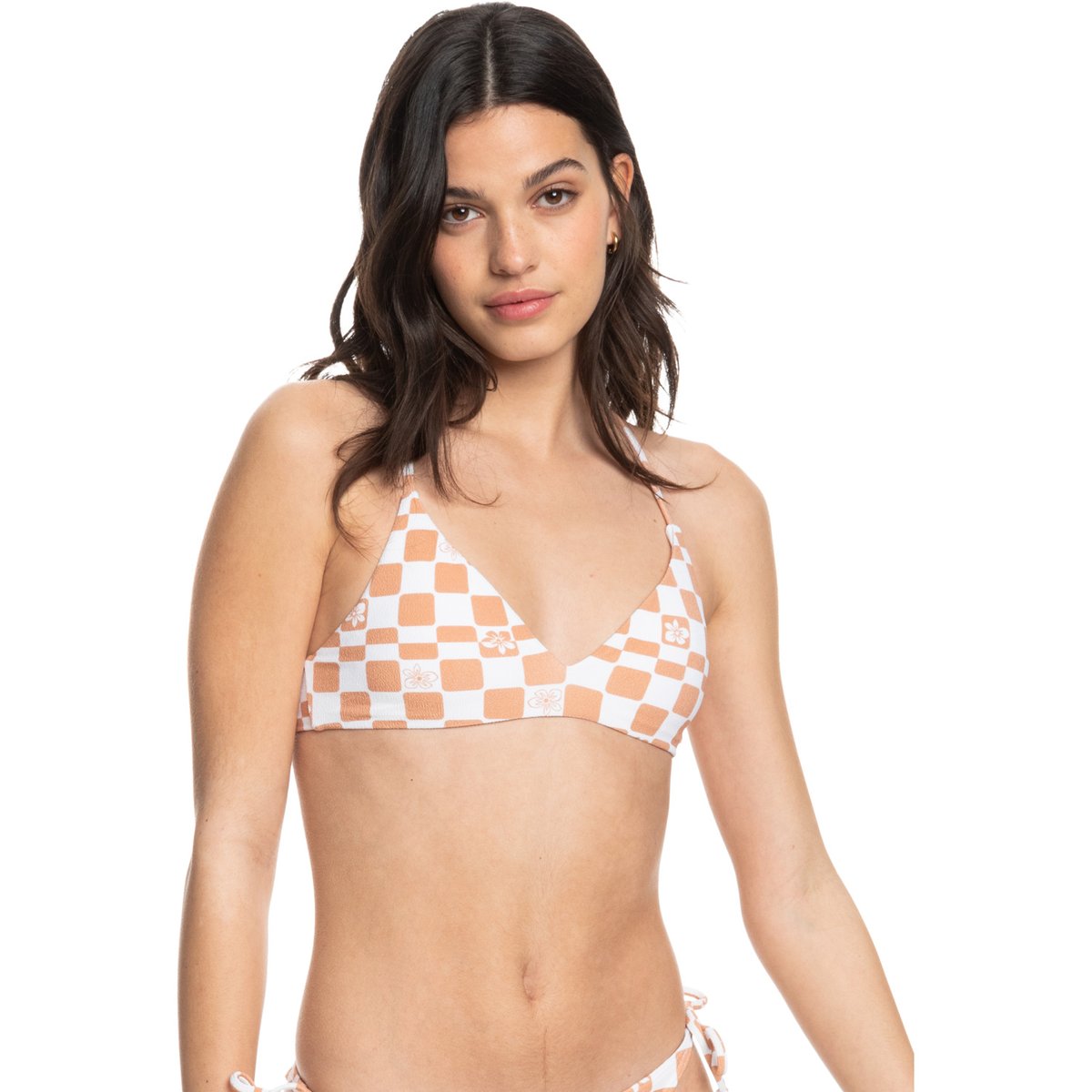 Haut de maillot de bain bikini triangle CHECK IT. marron cork flower box, ROXY
