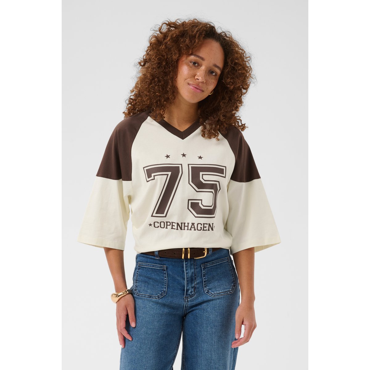 T-shirt beige marron turtledove/coffee bean, KAFFE