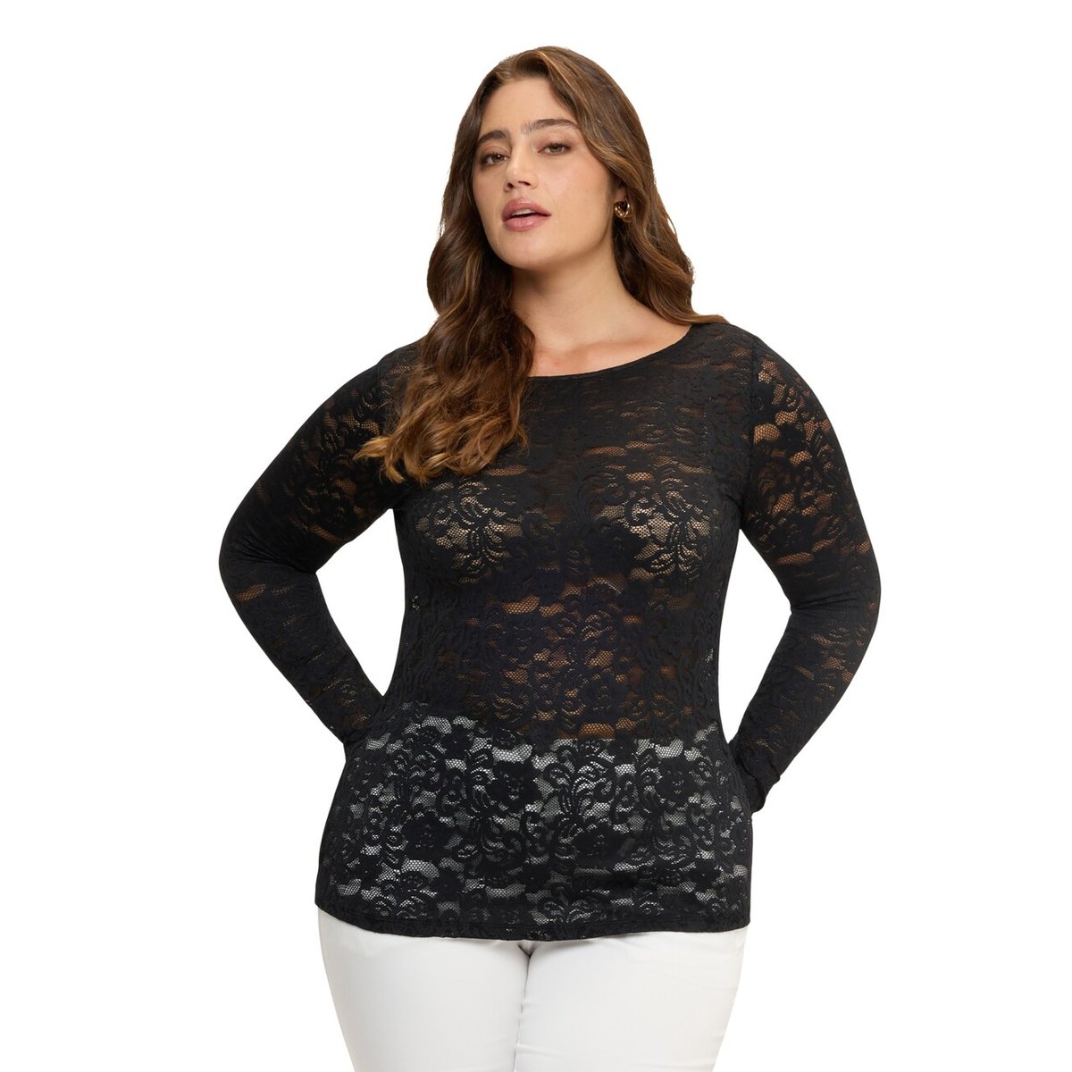 T-shirt à manches longues noir, FIORELLA RUBINO
