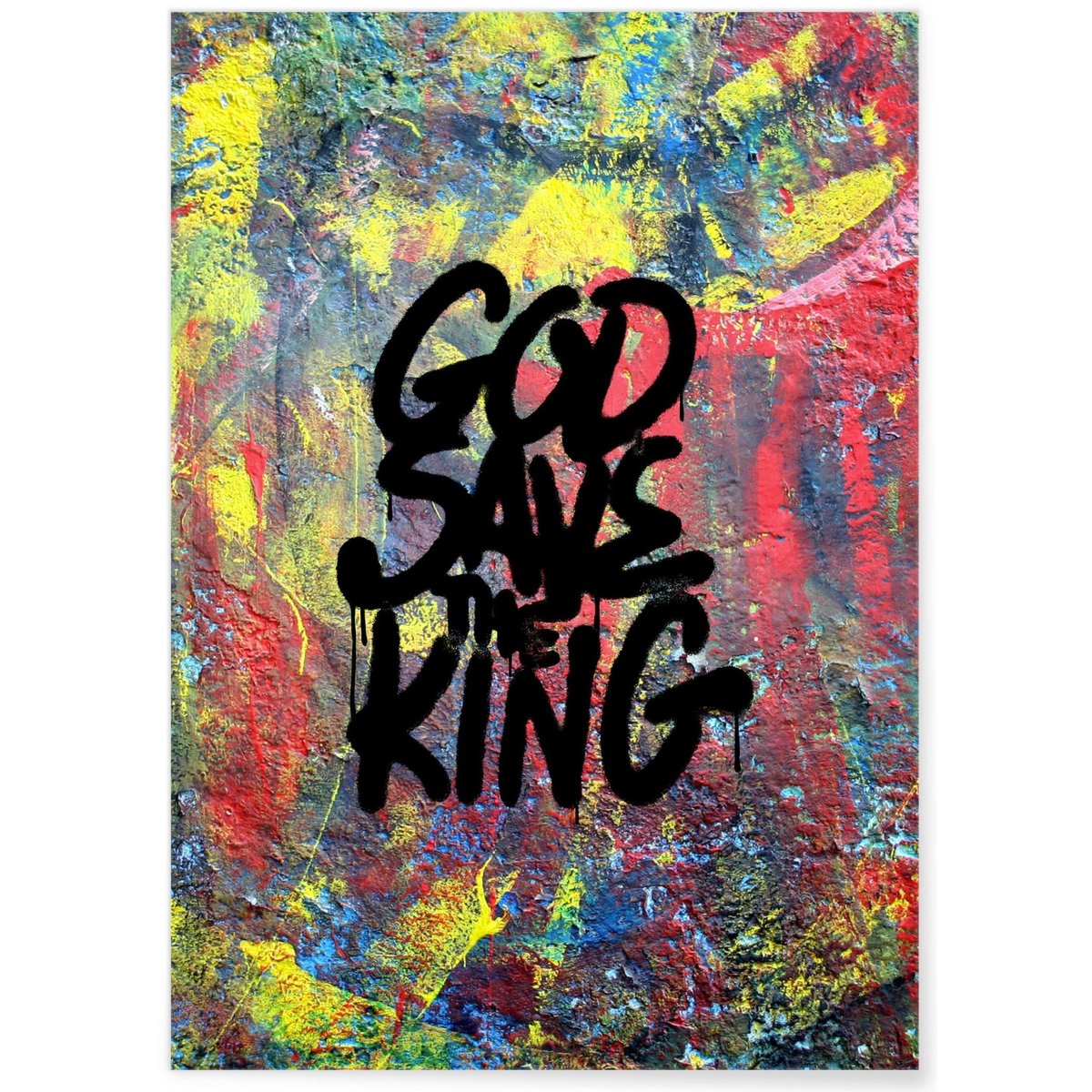Affiche Motivation God save the King blanc, L'AFFICHERIE