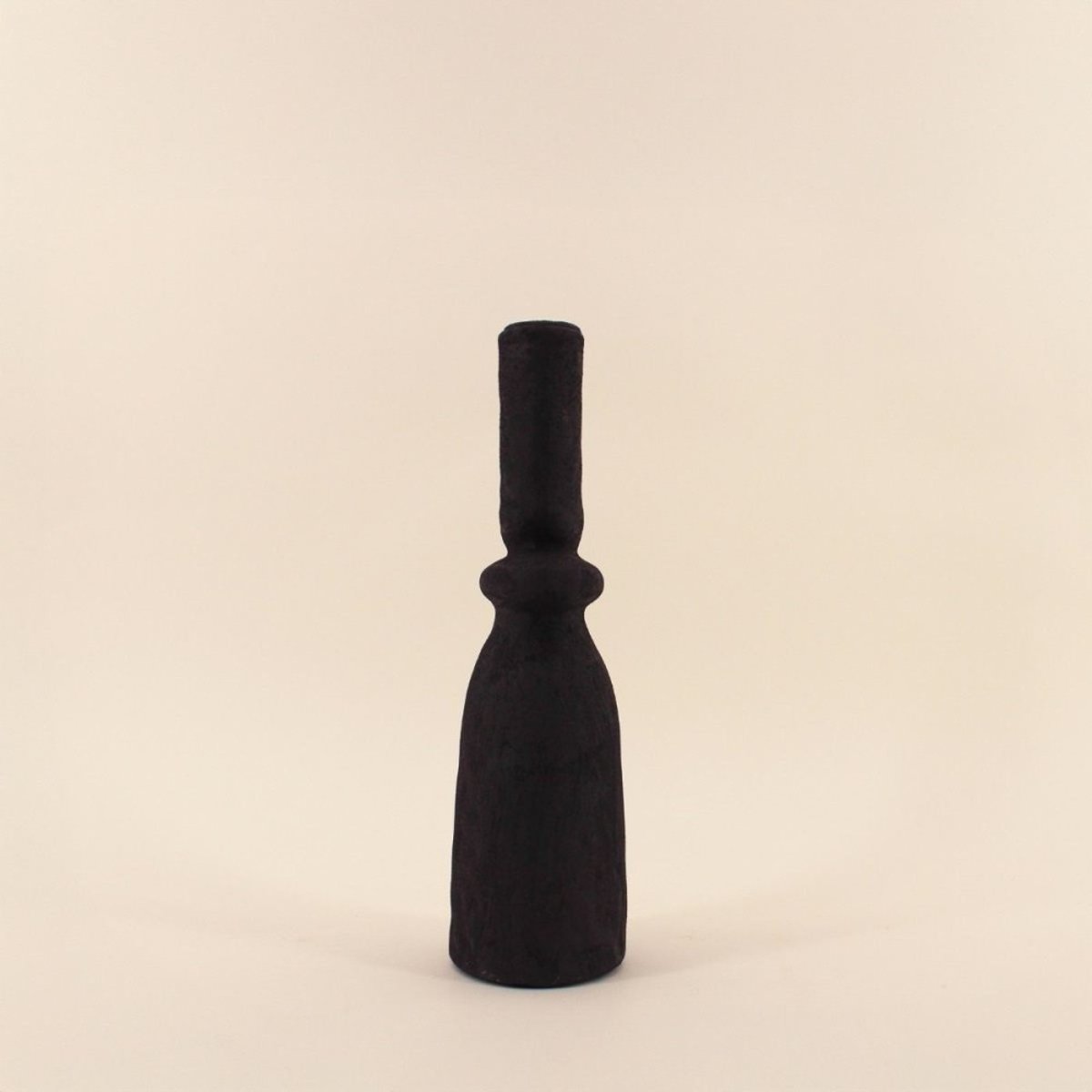 Bougeoir en Y en grès 29cm noir, ORNAMI
