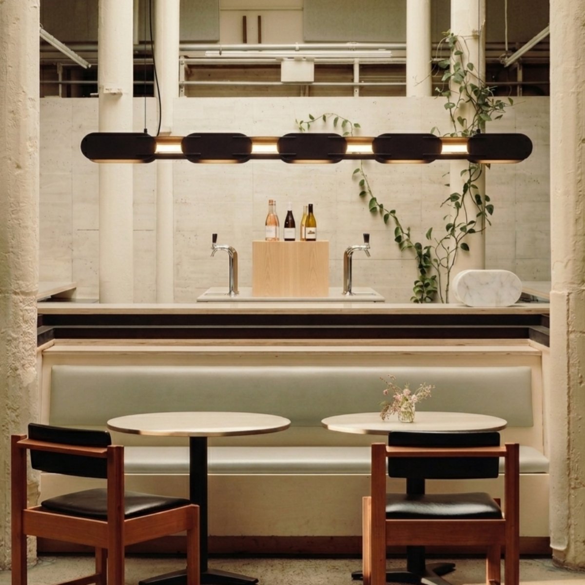 Suspension Acier Beige LED 1 Chain beige, EDEN
