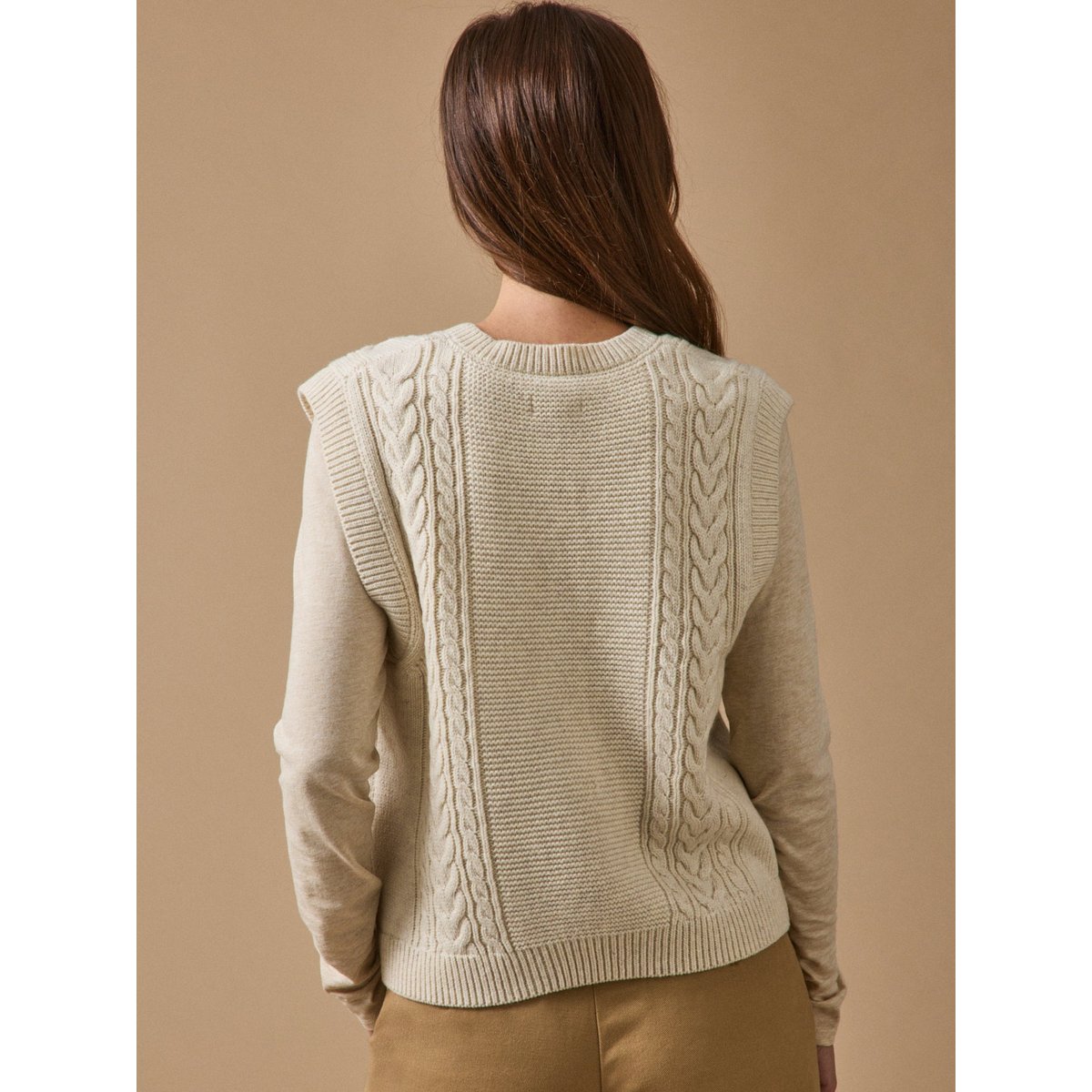 Gilet sans manches laine RWS* ecru, CYRILLUS