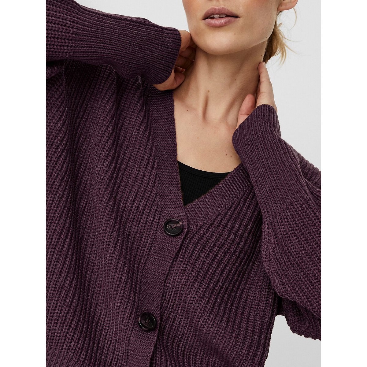 Gilet court boutonné bordeaux, VERO MODA