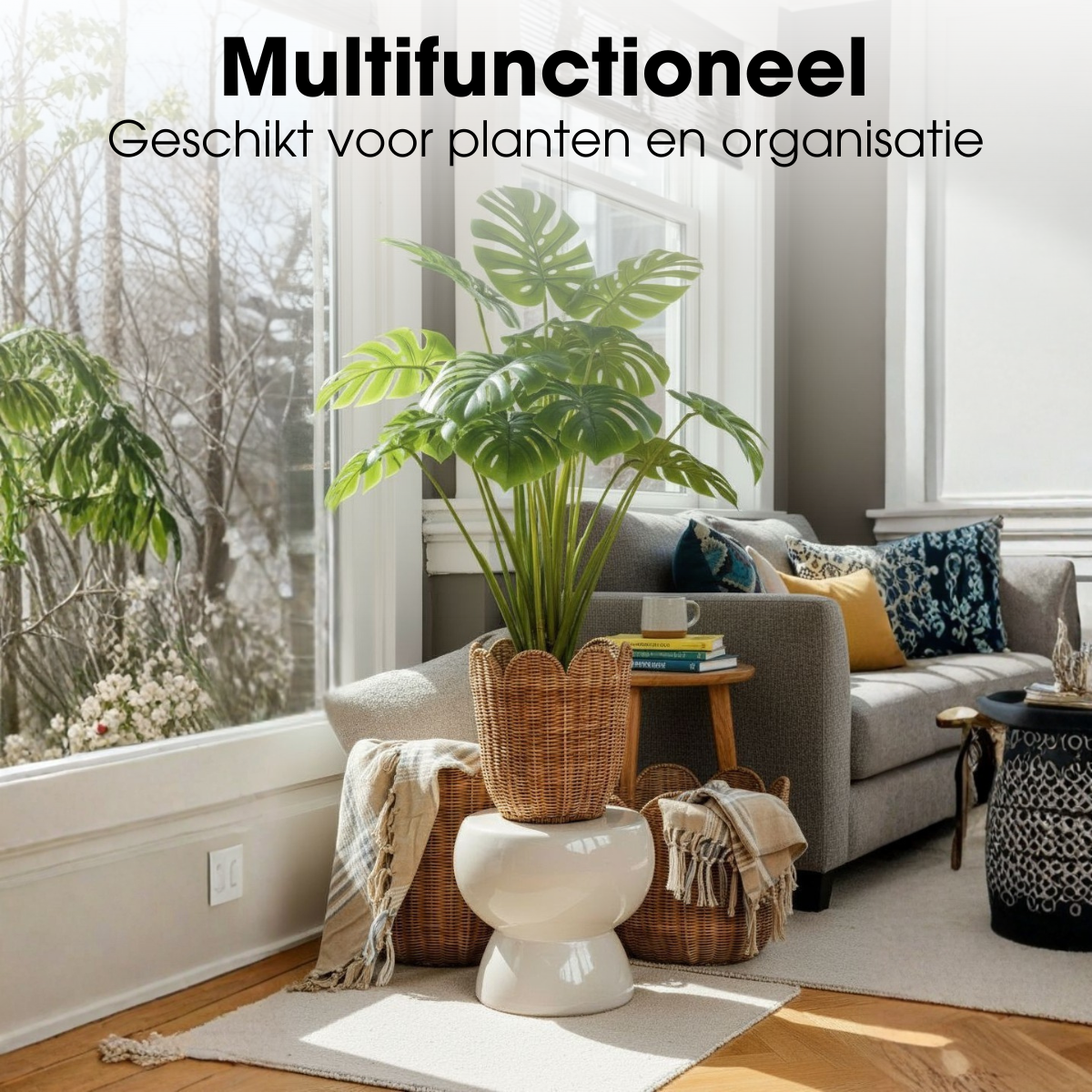Ensemble de paniers de rangementELETA marron clair, MICA DECORATIONS