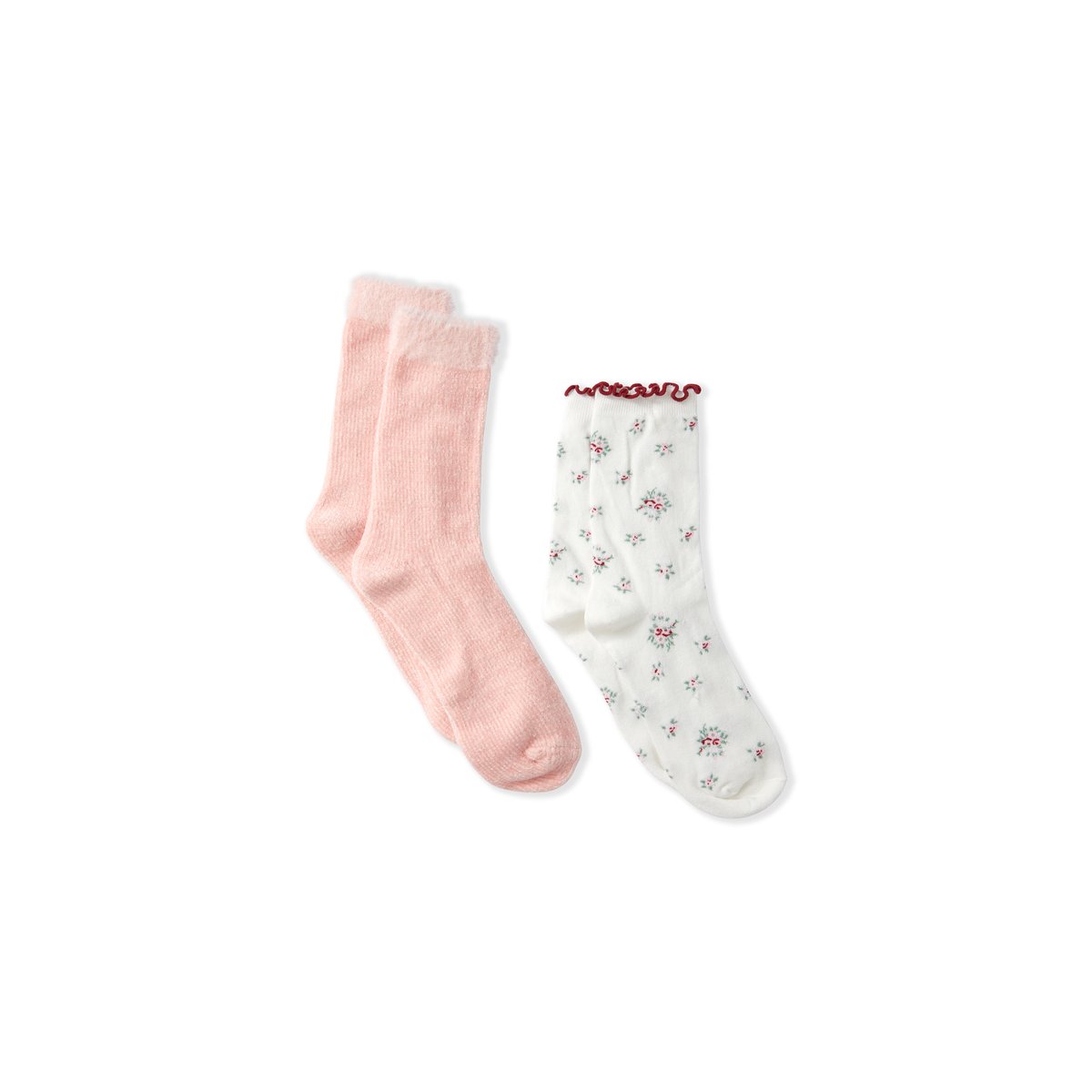 Lot de 2 paires de chaussettes avec coton CILENA rose poudre, ETAM