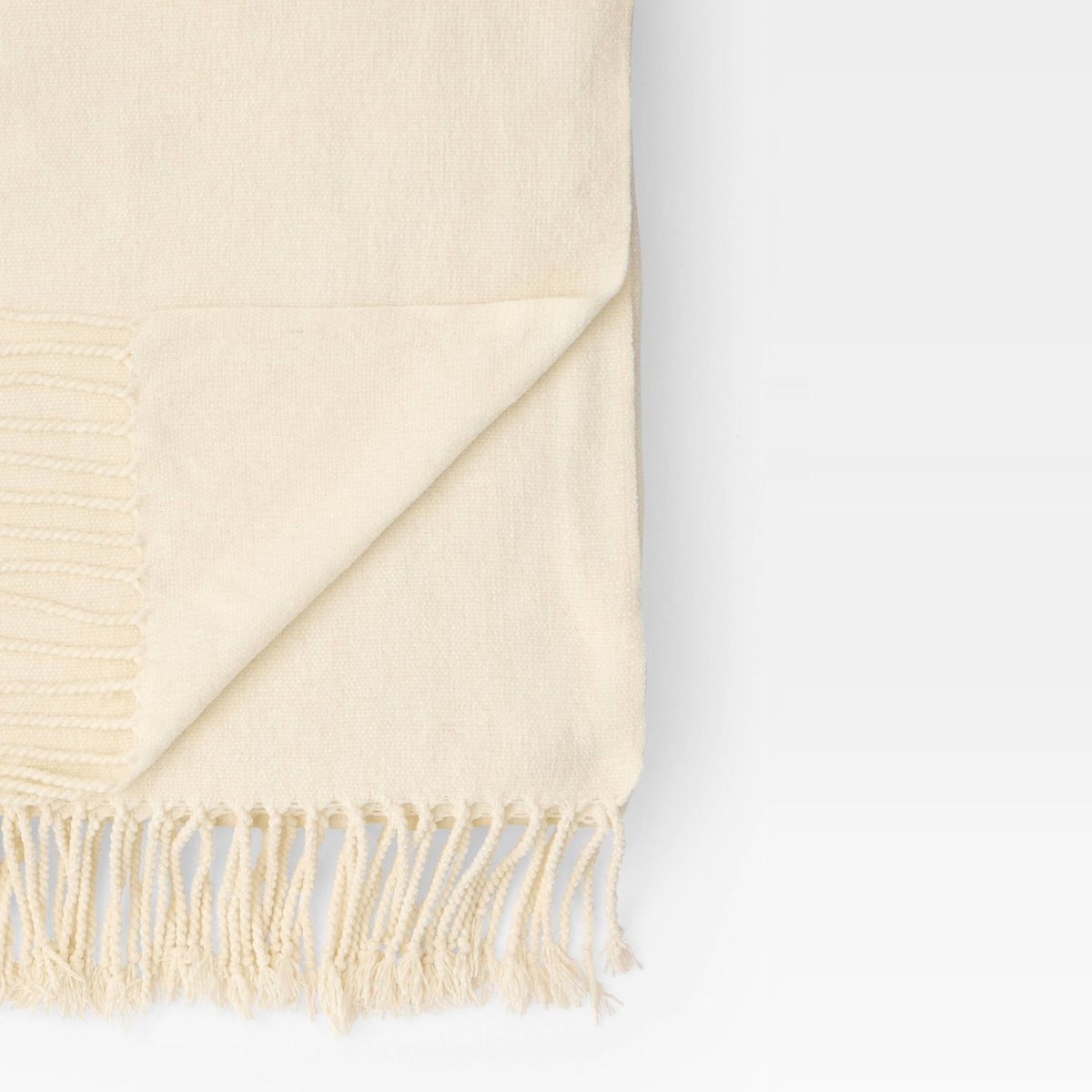 Plaid chenille uni, 130x170cm, polyester recyclé off white, MONOPRIX MAISON