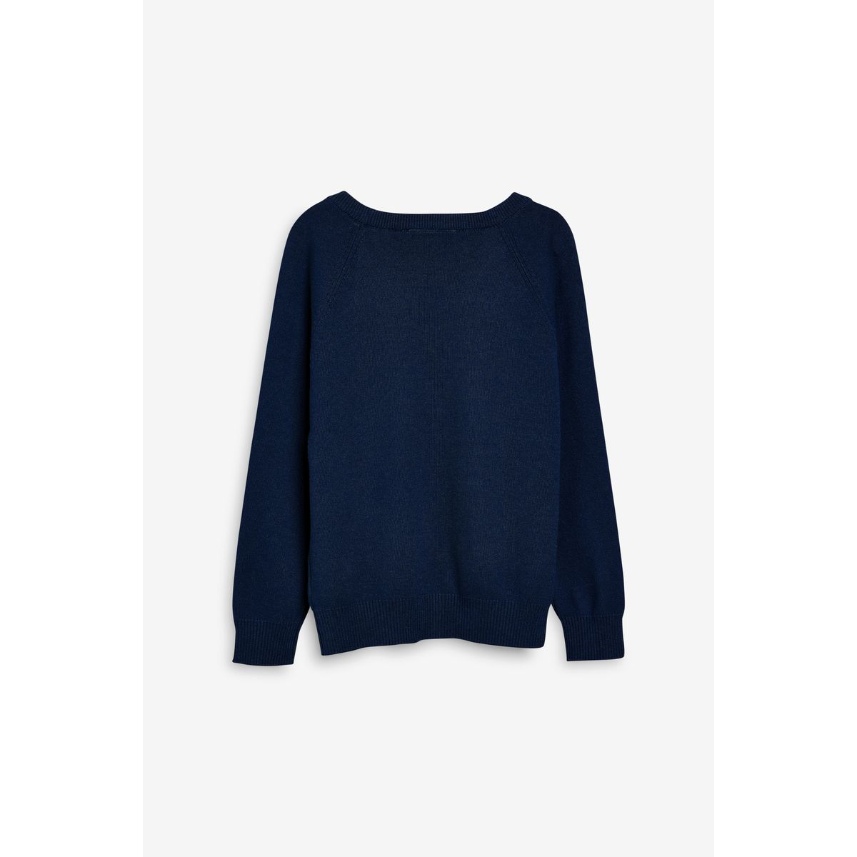 Pull school en maille à col v bleu marine, NEXT