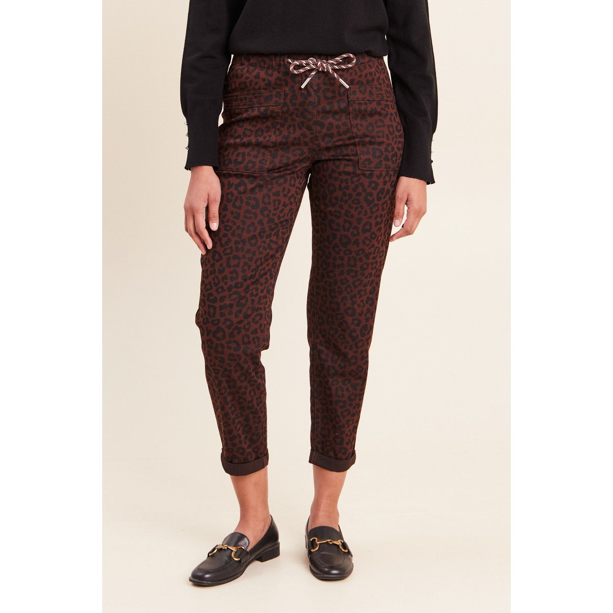 Pantalon coupe mom 7/8ème marron, BREAL