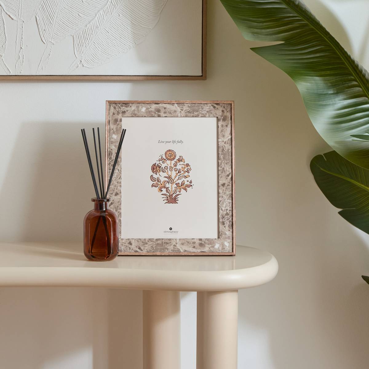 Cadre-photo rectangulaire en verre MABLE marron, ATMOSPHERA