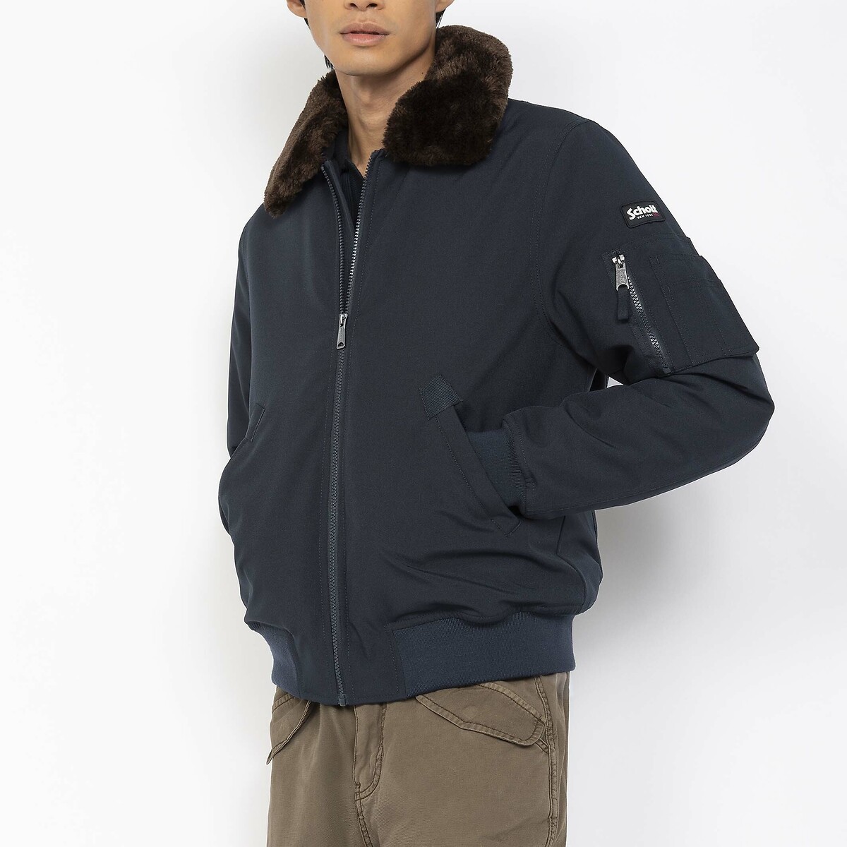 Mid-Season Short Jacket navy blue, SCHOTT