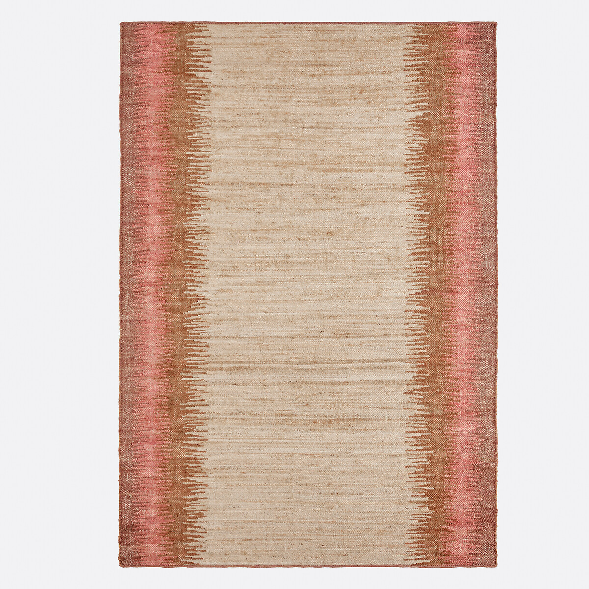 Ikat 91% Jute Vintage Rug natural / pink, LA REDOUTE INTERIEURS