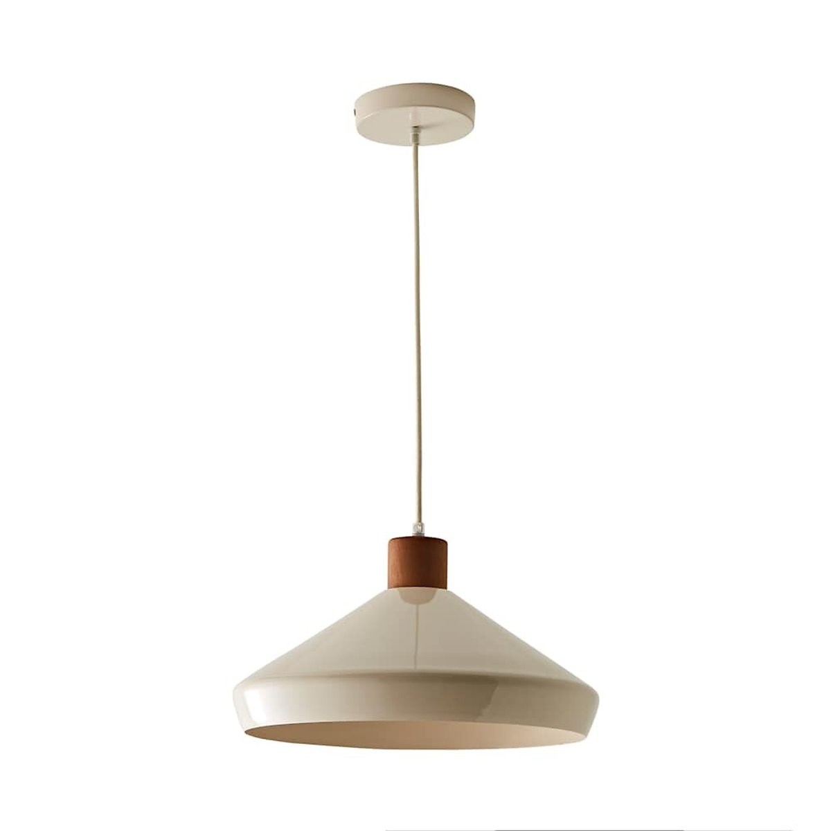 Patty Scandi Walnut Trim Pendant Light cream, ÉDITÉ