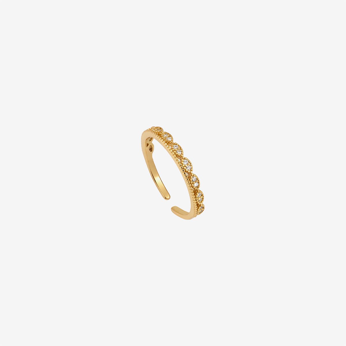 Bague plaquée or - bonnie oxyde de zirconium blanc, CAROLINE NAJMAN