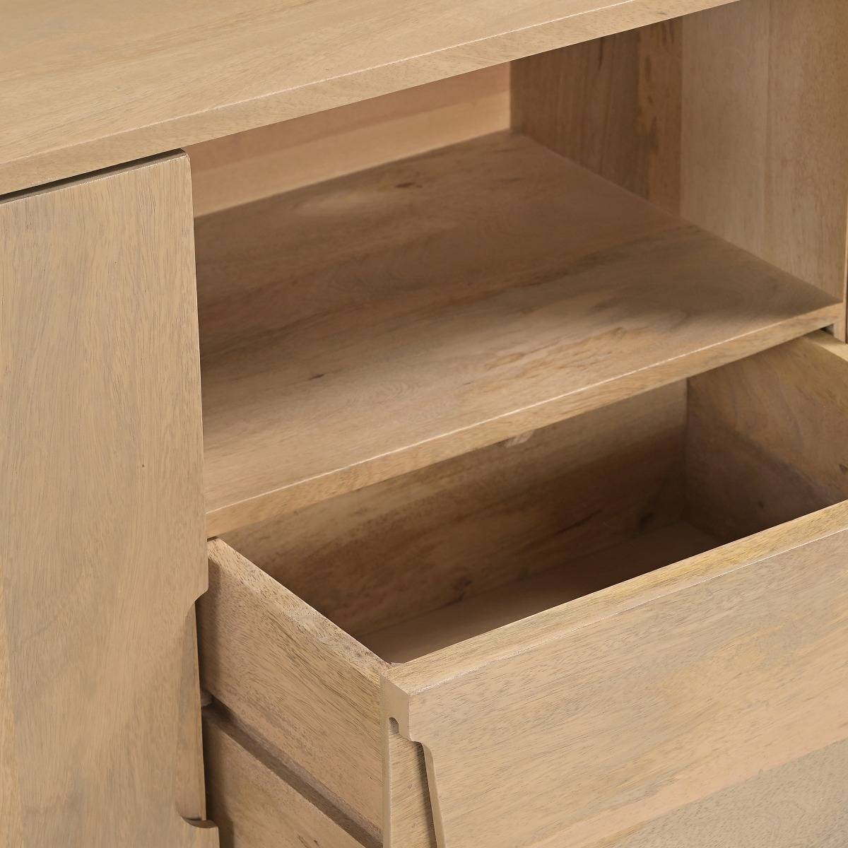Meuble TV en bois de manguier SORREL bois clair, MADE IN MEUBLES