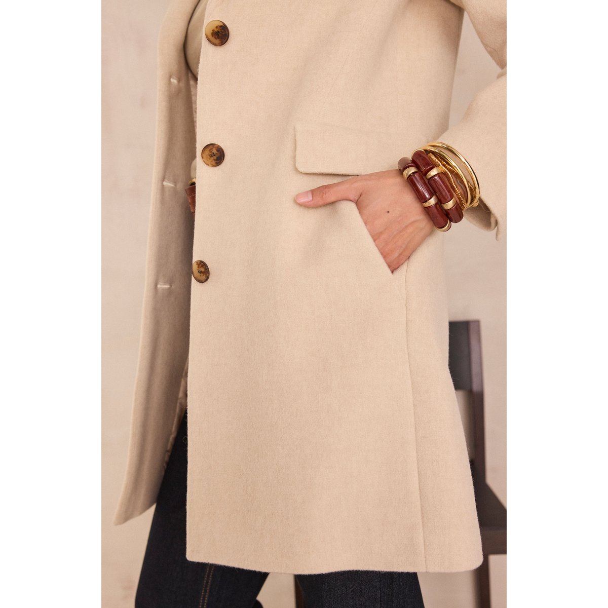 Manteau mi-long ANABELLE BIS naturel, Maison 123