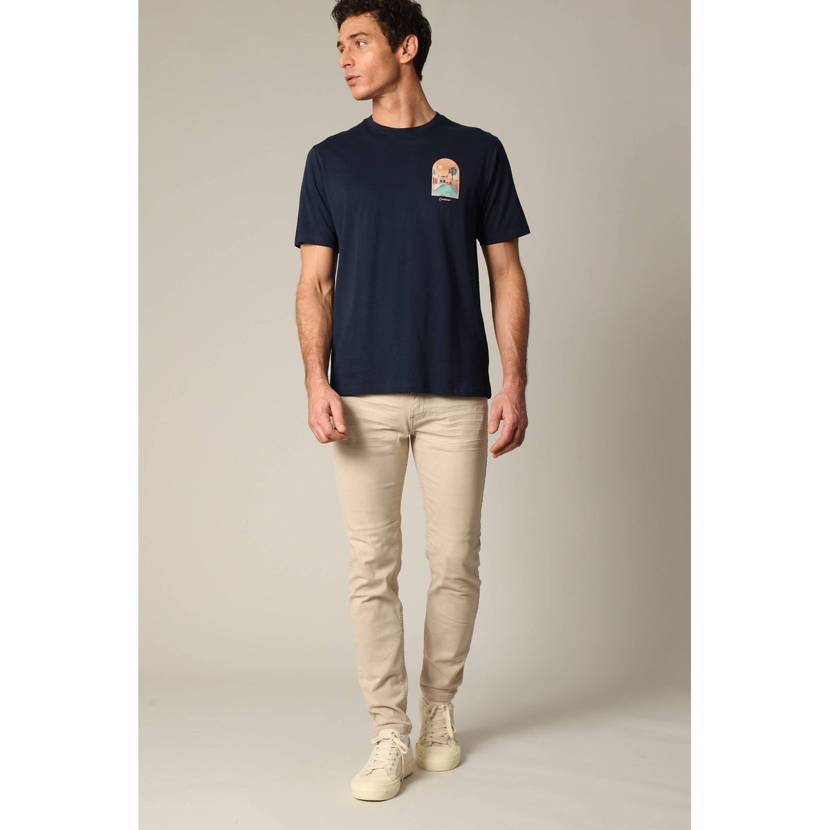 T-shirt manches courtes marrakech : style et confort au quotidien MARRAKECH navy, DEELUXE