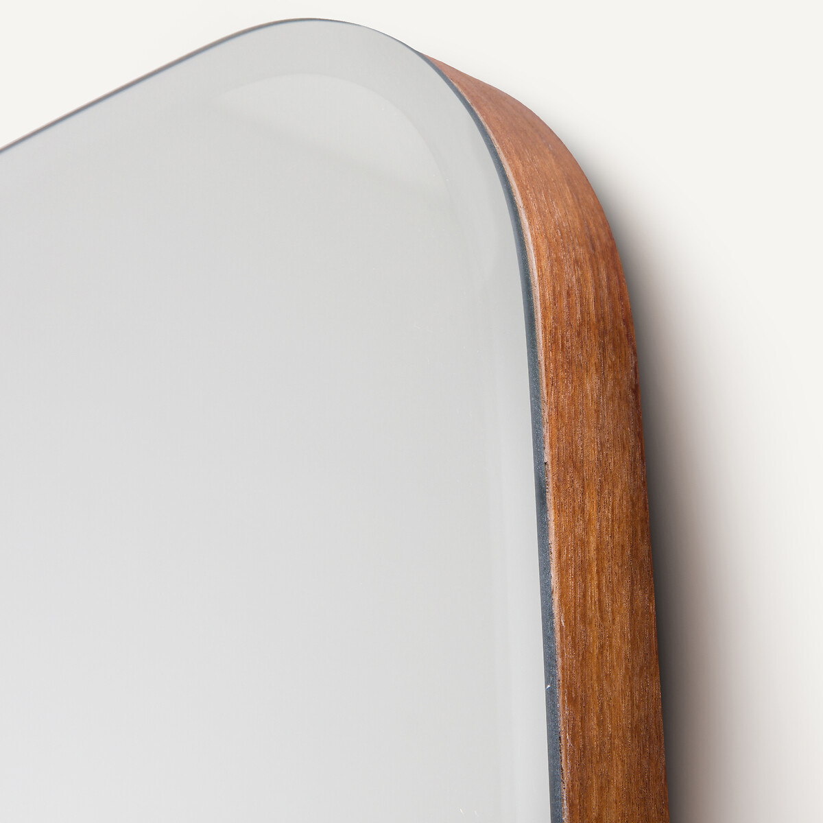 Specchio asimmetrico con mensola in noce H170 cm, Nella noce, AM.PM