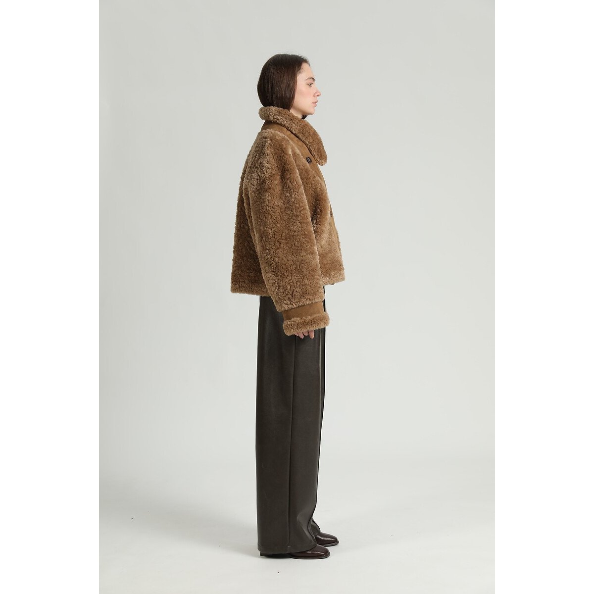 Manteau réversible en sherpa camel, SEE U SOON