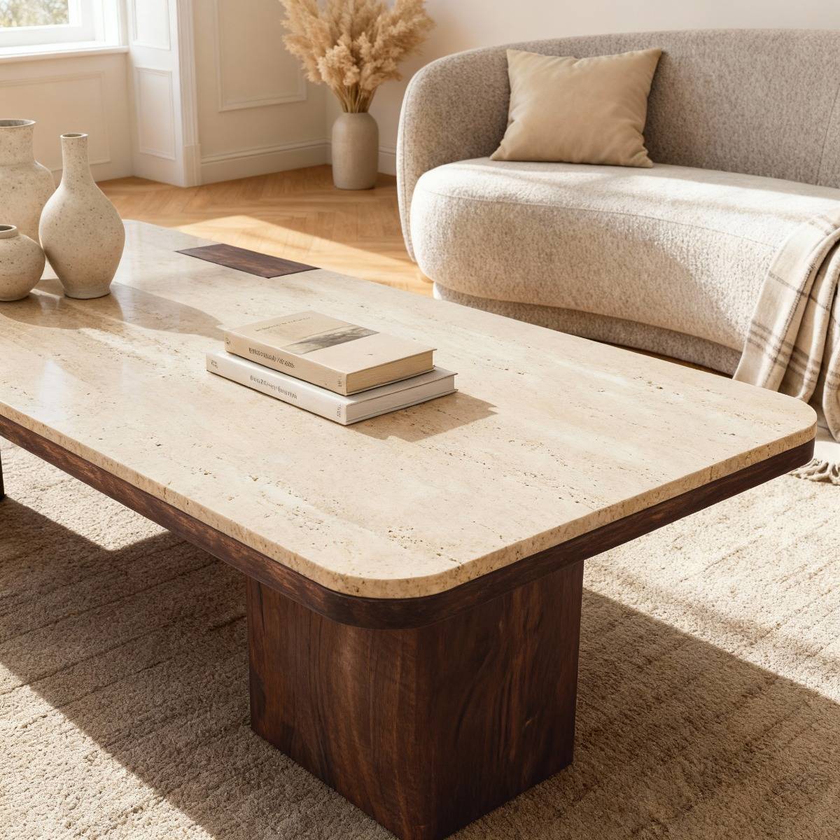 Table basse en bois de manguier CAROLA bois foncé, MADE IN MEUBLES