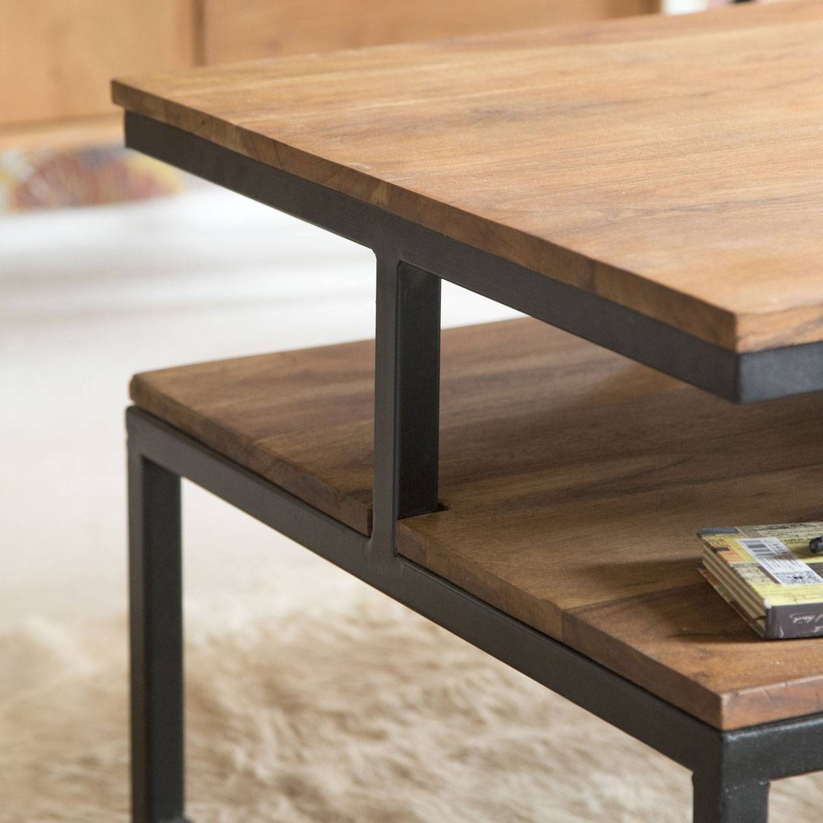 Table basse en bois d'acacia HAVANA bois foncé, MADE IN MEUBLES