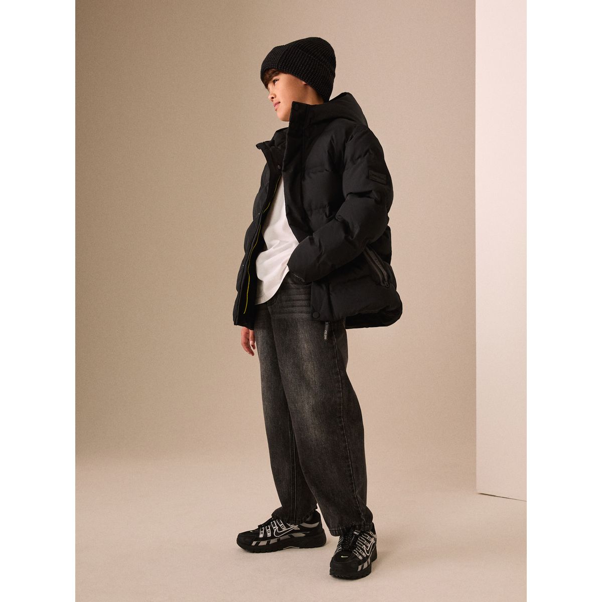 Manteau matelassé imperméable noir, NEXT
