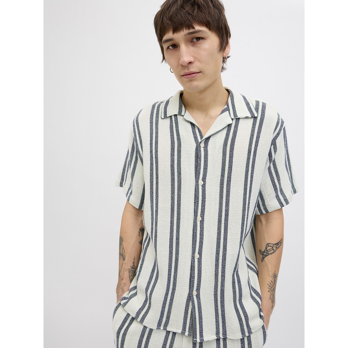 Chemisette rayée crème, JACK & JONES
