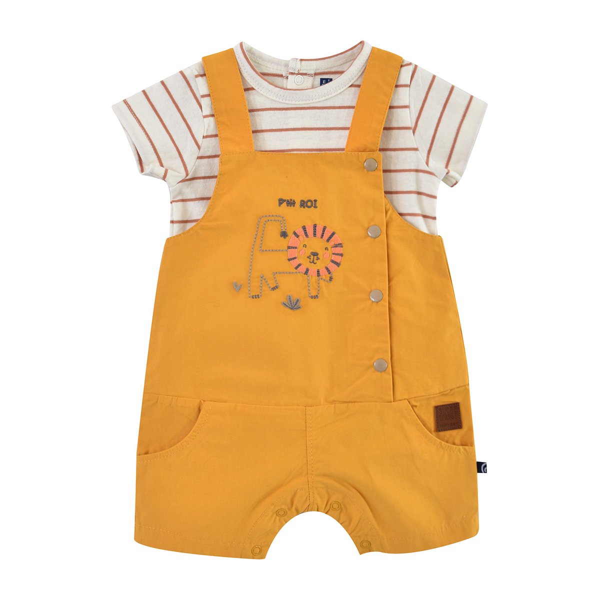 Tee shirt salopette eugene popeline jaune, SUCRE D'ORGE