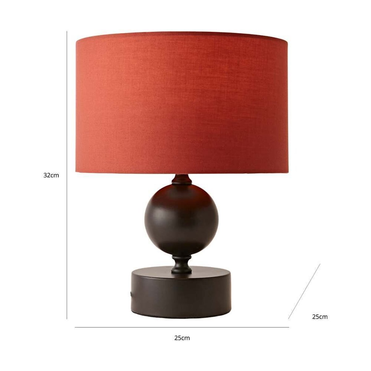 Andres Candlestick Table Lamp with Fabric Shade orange, SO'HOME