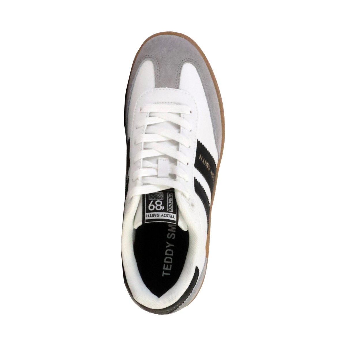 Basket Cuir Teddy Smith blanc/noir, TEDDY SMITH