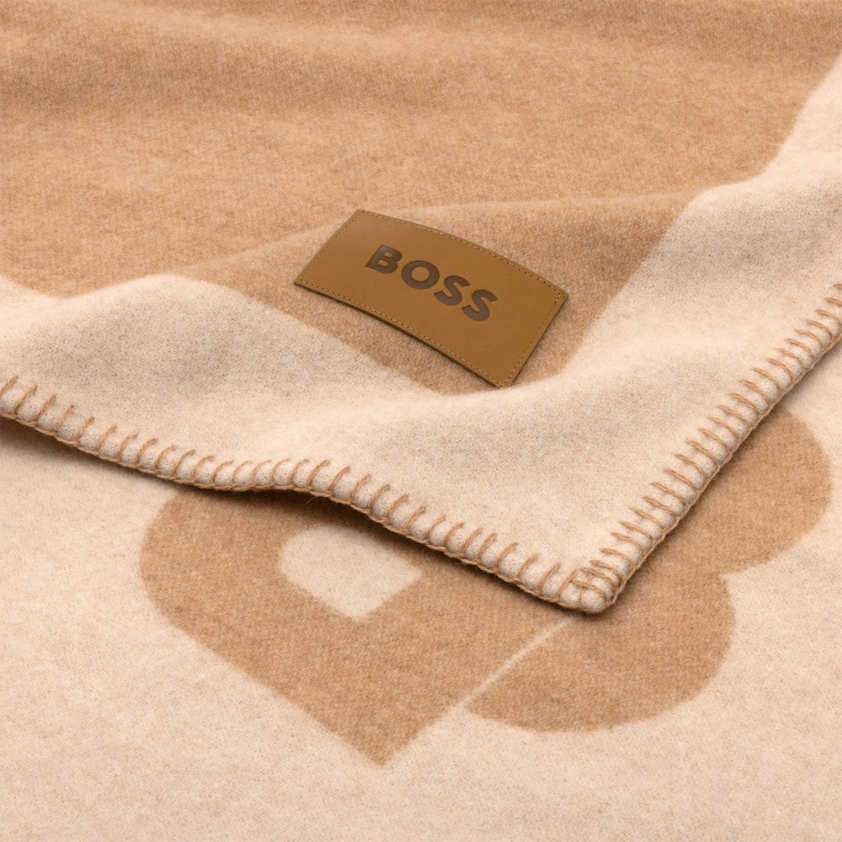 Plaid en laine beige, SIGNATURE beige, BOSS HOME