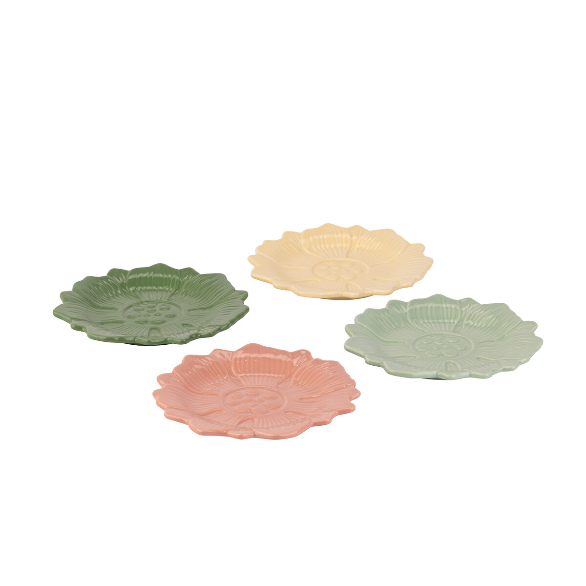 Set of 4 Kitchen Garden Assorted Cake Plates multi-coloured, WILLIAM MORRIS AT HOME