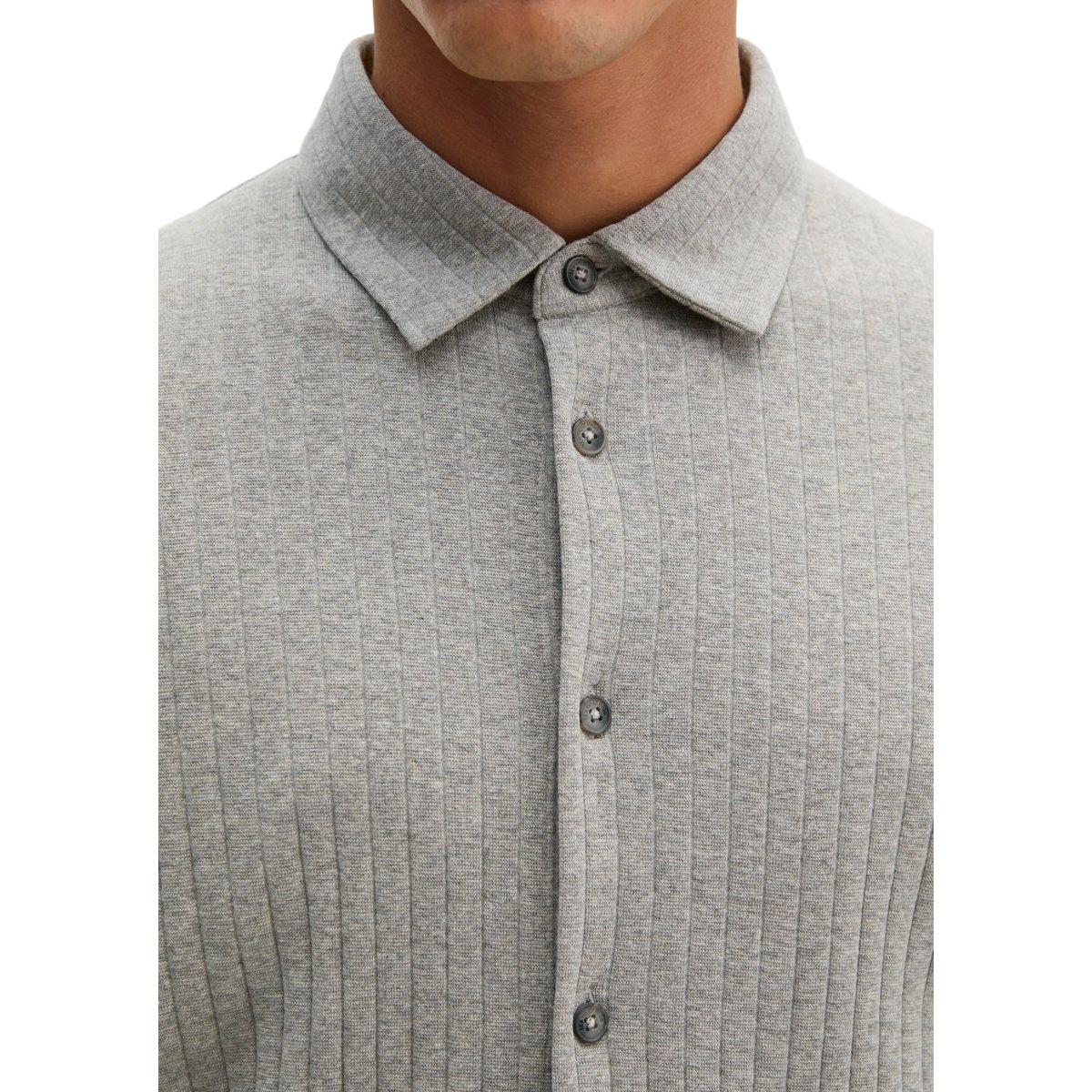 T-shirt en jersey, coupe classique à structure nervurée marron, MARC O'POLO