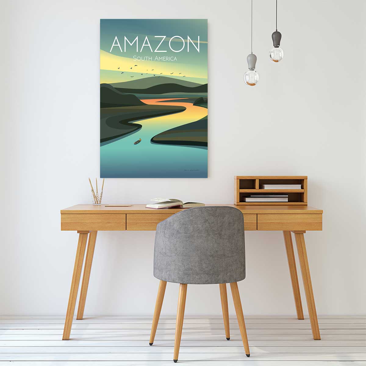 Tableau de voyage Fleuve d'Amazonie tableau alu dibond, HEXOA