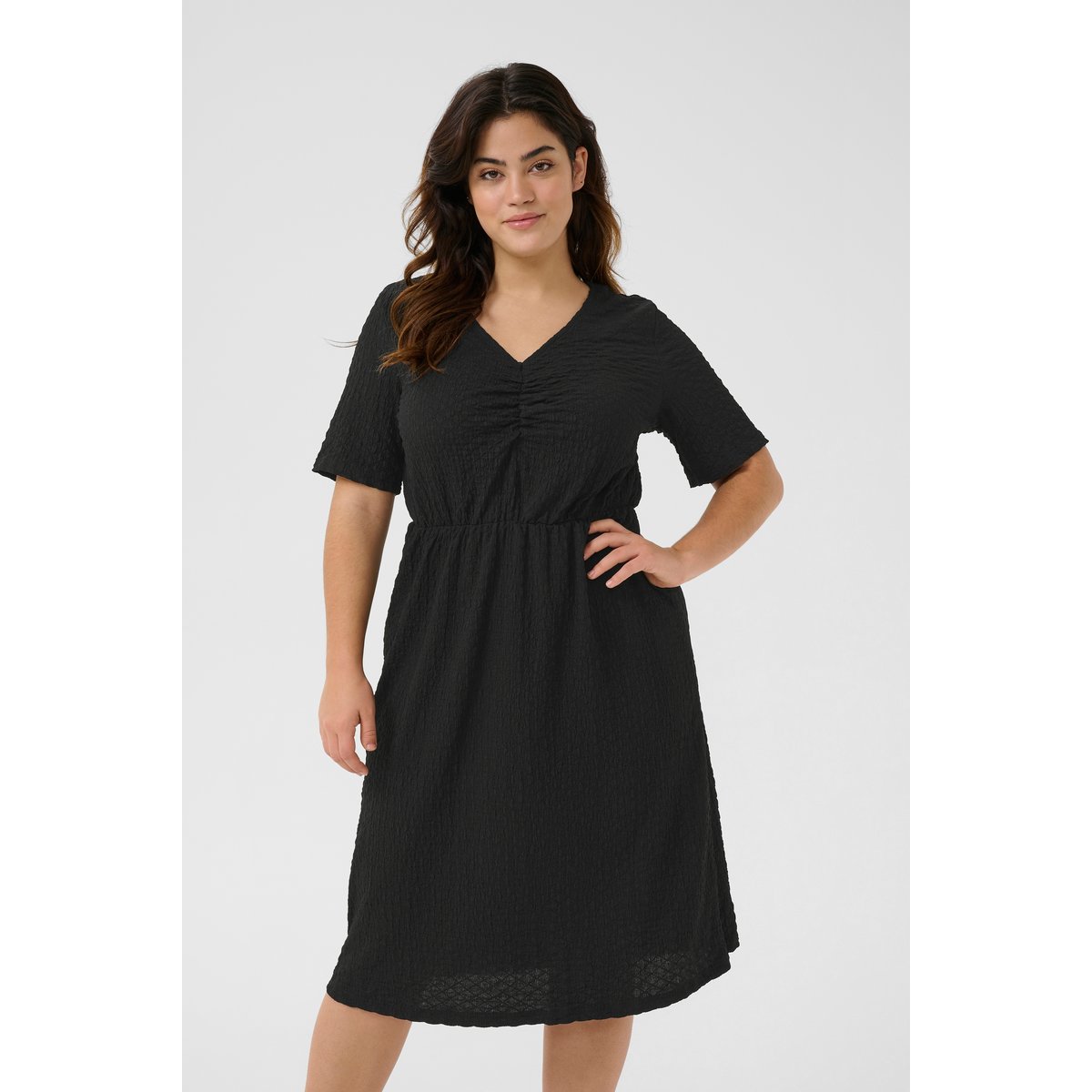 Dress noir black deep cc., KAFFE CURVE